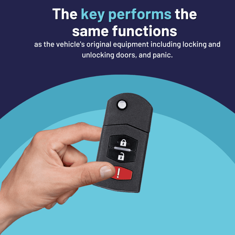 brand new aftermarket keyless entry flip key 3 button for select mazda vehicles mazflp 3b tom s key company 4 31943711916285