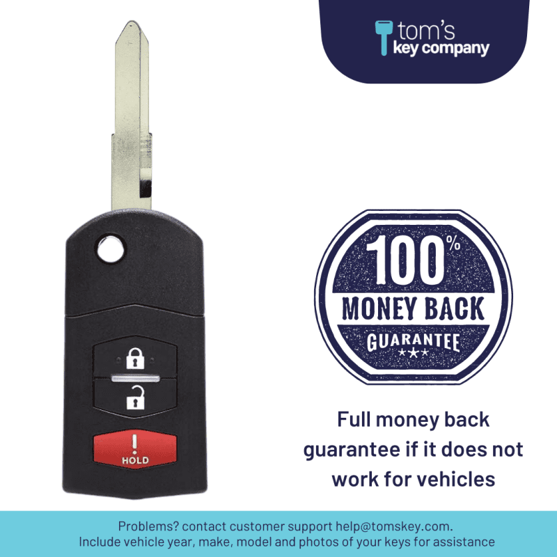 brand new aftermarket keyless entry flip key 3 button for select mazda vehicles mazflp 3b tom s key company 5 31943712047357