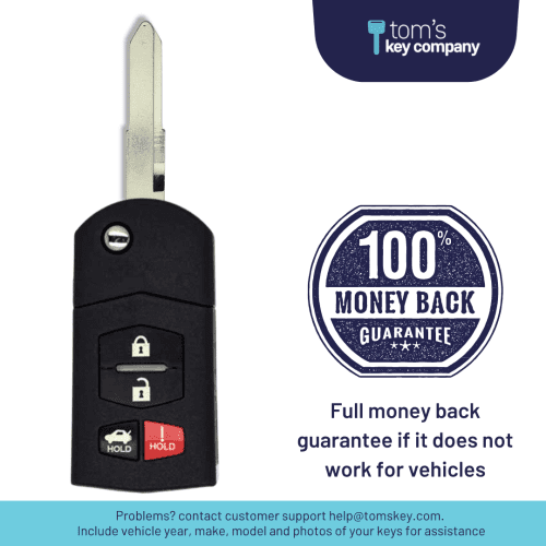 brand new aftermarket keyless entry flip key 4 button with trunk release for select mazda vehicles mazflp 4b trunk tom s key company 5 31943745798397