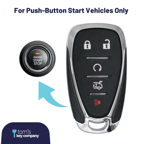 chevrolet camaro cruze and malibu 5 button smart key with remote start and trunk release gmchevsk 5b hyq4ea tom s key company 2 31515278508285