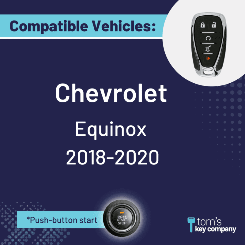 chevrolet equinox 5 button smart key with hatch release and remote start button gmchevsk 5b hyq4aa tom s key company 5 31484784771325