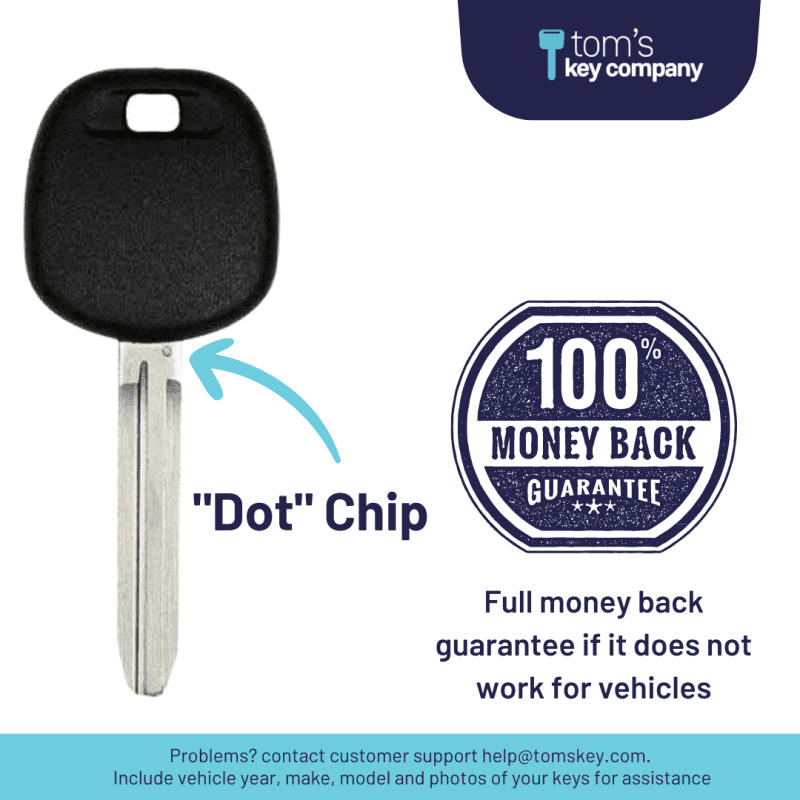 dot chip transponder key for select toyota and scion vehicles toy4 dot tom s key company 4 31887432909053