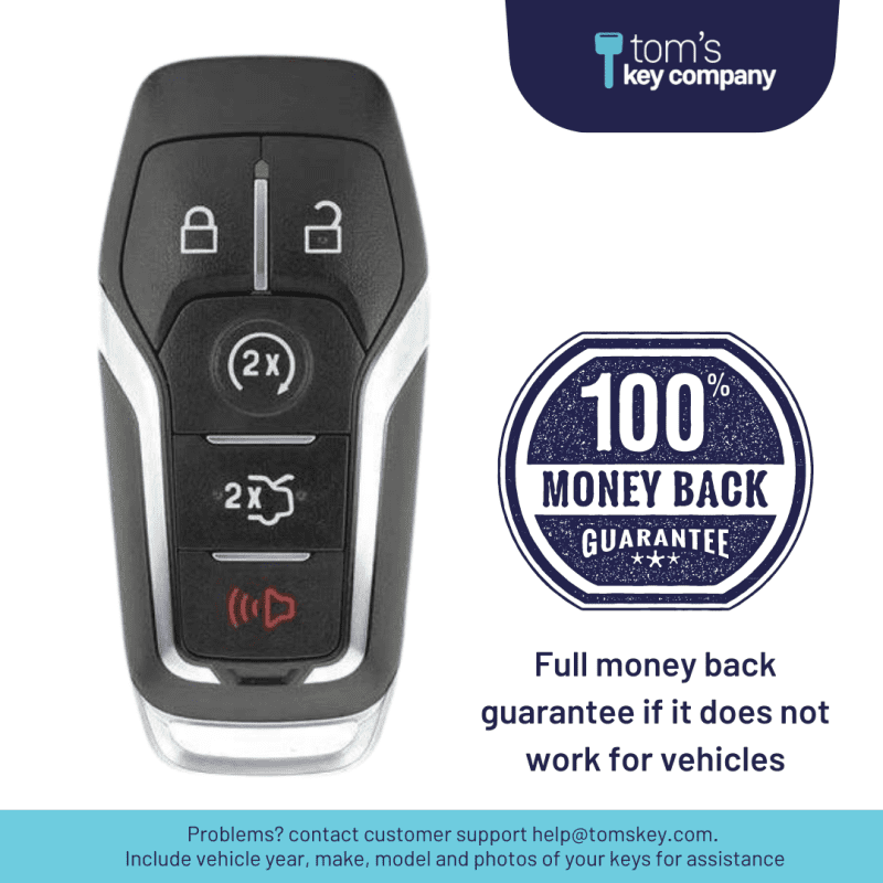 ford aftermarket 5 button smart key with remote start and trunk release forsk trs 5b fob tmb tom s key company 5 32022438052093