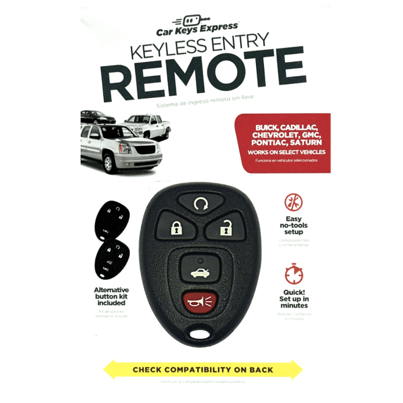 keyless entry remote for select buick cadillac chevrolet gmc pontiac and saturn vehicles 5 button remote fob gmrm mz1re kit tom s key company 1 29847198597373