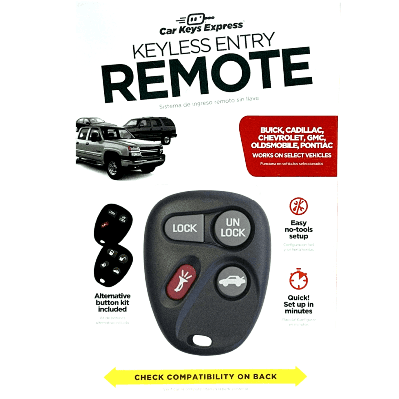 keyless entry remote for select buick chevrolet cadillac gmc oldsmobile and pontiac vehicles 4 button remote fob gmrm 4tz0re kit tom s key company 1 29841219879165