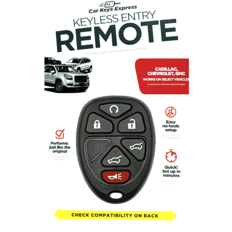 keyless entry remote for select cadillac chevrolet and gmc vehicles 6 button remote fob gmrm 6thz0re kit tom s key company 1 29845889057021