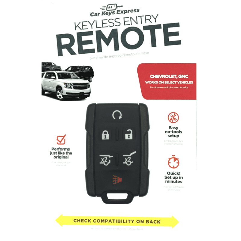 keyless entry remote for select chevrolet and gmc vehicles 6 button remote fob gmrm 6thz1re kit tom s key company 1 29846642983165