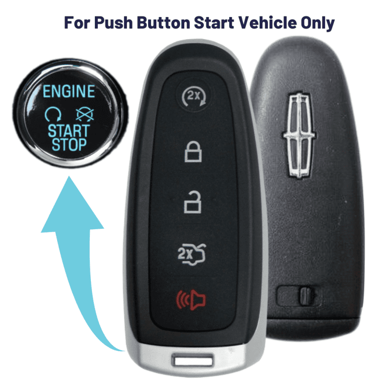 lincoln 5 button oem smart key with remote start and trunk release lincpsk 5b trs oem pdl tom s key company 30274097447165