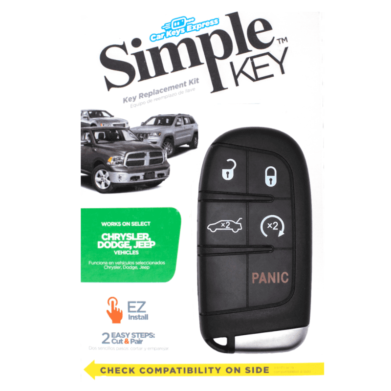 simple key programmer for chrysler dodge jeep and ram with a 5 button smart key fob with trunk release and remote start tom s key company 6 29715997884669