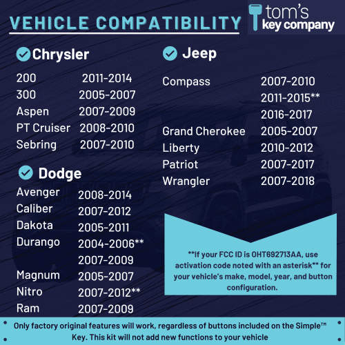 simple key programmer for chrysler dodge jeep with a 3 button remote key tom s key company 6 29079736811773