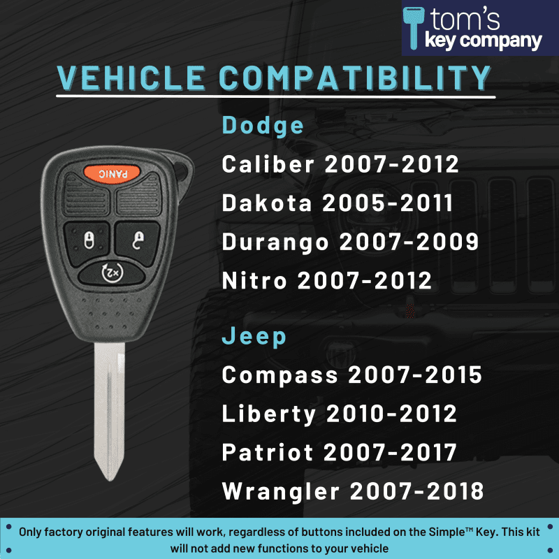 simple key programmer for dodge and jeep with a 4 button remote key with remote start tom s key company 6 29034010542333