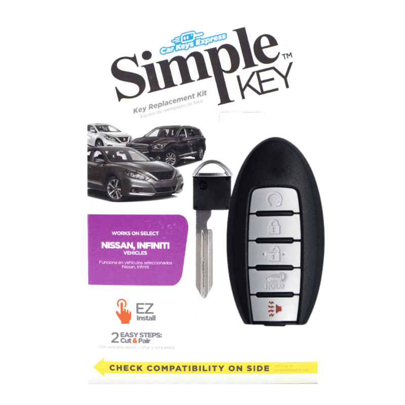 simple key programmer for nissan and infiniti with a 5 button smart key fob with trunk release and remote start tom s key company 6 30233524371709