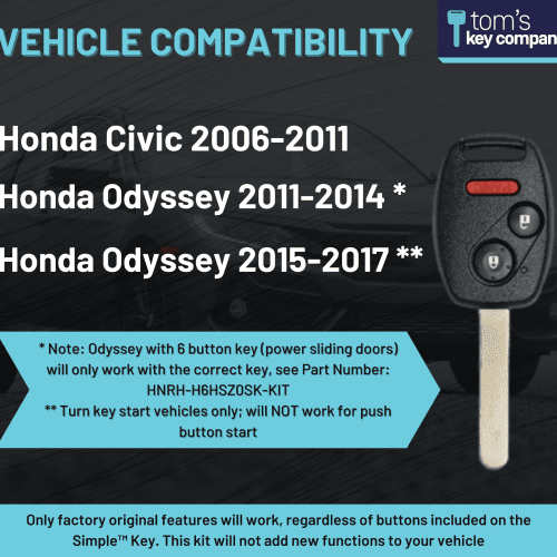 simple key programming kit honda civic 2006 2011 and honda odyssey 2011 2017 n5f s0084a hnrh h3z0sk kit tom s key company 2 28899658629373