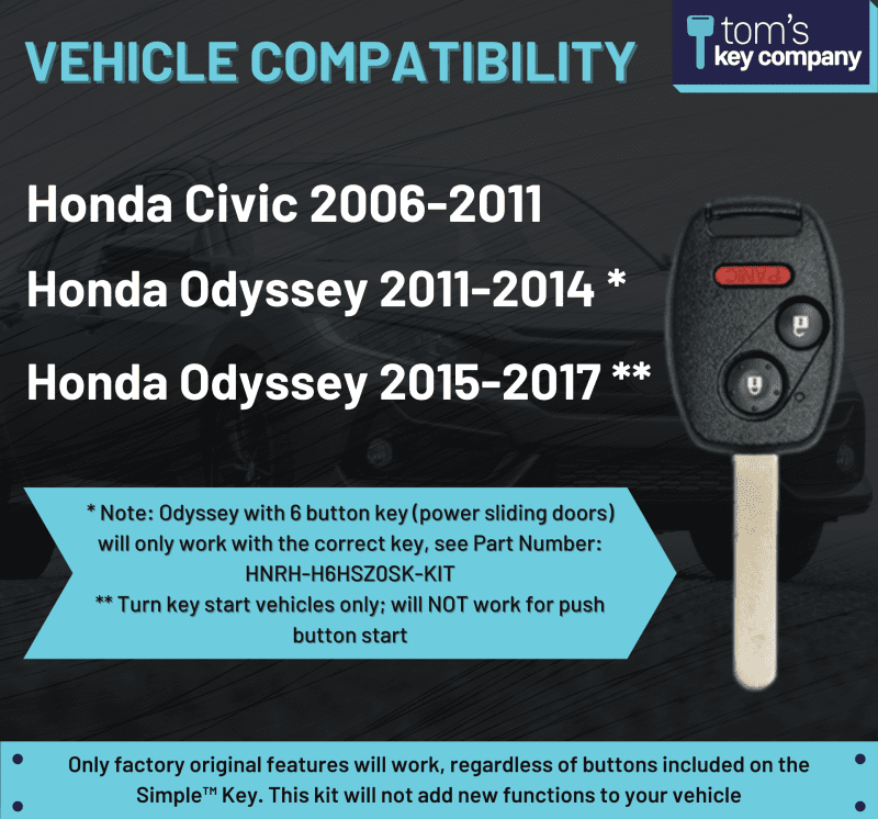 simple key programming kit honda civic 2006 2011 and honda odyssey 2011 2017 n5f s0084a hnrh h3z0sk kit tom s key company 2 28899658629373