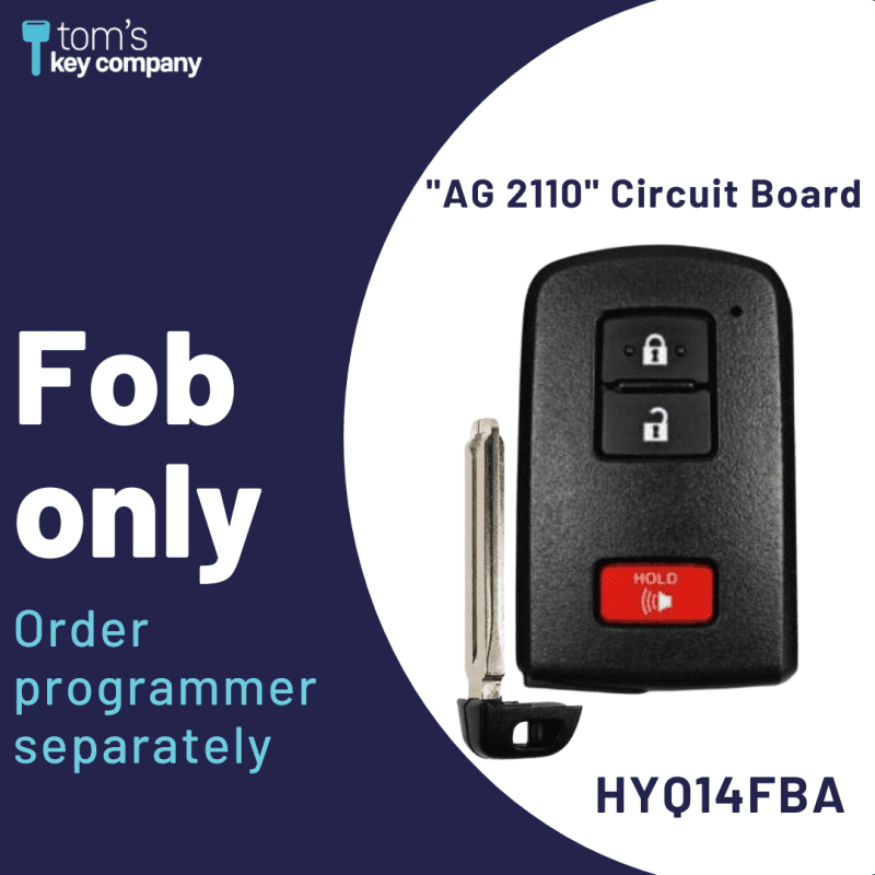 toyota 4runner tacoma land cruiser highlander and prius c smart proximity key push button start keyless remote fob with emergency key hyq14fba 3b ag2110 fob tom s key company 1 31796010844413