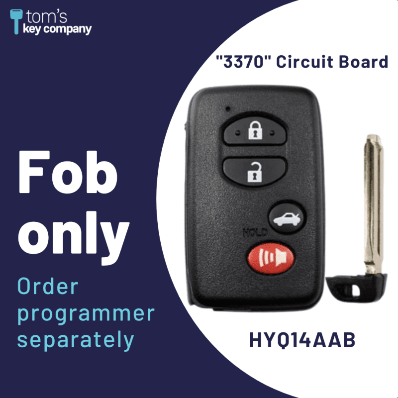 toyota camry avalon corolla smart key fob 4 button e board 3370 hyq14aab 4b e 3370 fob tom s key company 1 31796849967357