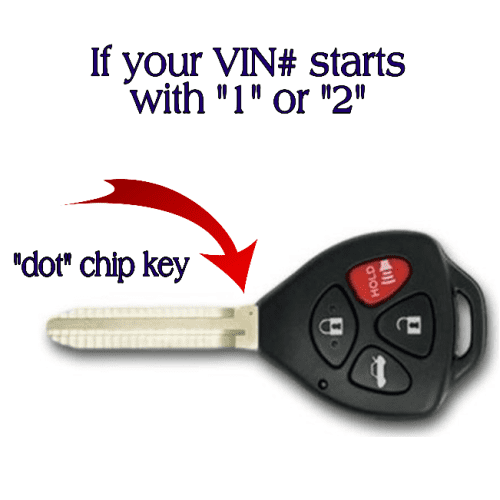 toyota corolla key dot chip keyvin starts with 1 or 2 gq429t 4b dot vin 1 2 tom s key company 8317286940804