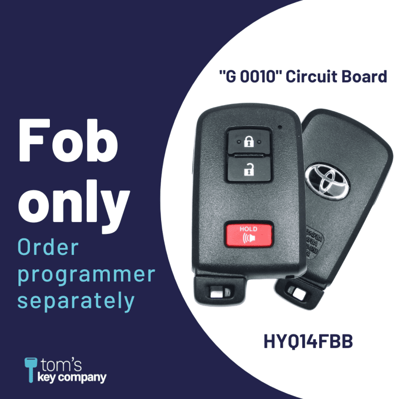 toyota tacoma tundra and 4runner 3b oem smart proximity key push button start keyless remote fob with emergency key hyq14fbb 3b g0010 fob logo tom s key company 1 31008247906557